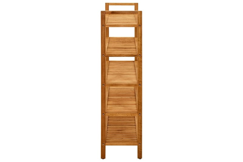 skostativ med 5 hylder 100x27x100 cm massivt egetræ - Brun - Opbevaring - Skoopbevaring