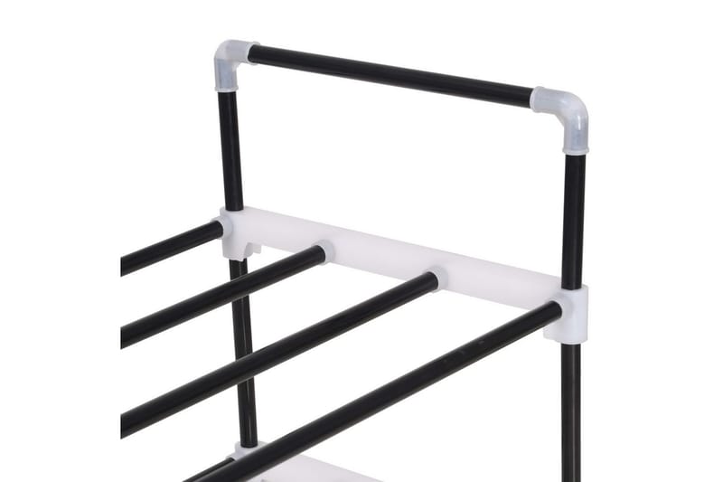 Skostativ Med 7 Hylder Metal Og Plastik Sort - Sort - Opbevaring - Skoopbevaring