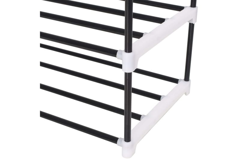 Skostativ Med 7 Hylder Metal Og Plastik Sort - Sort - Opbevaring - Skoopbevaring