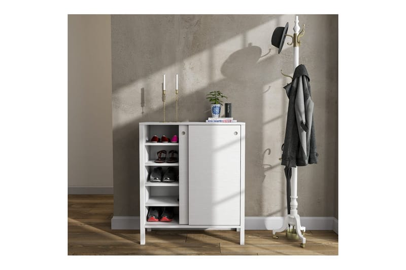 Sovran Skoskab 92 cm - Natur/Hvid - Opbevaring - Skoopbevaring - Skoskab