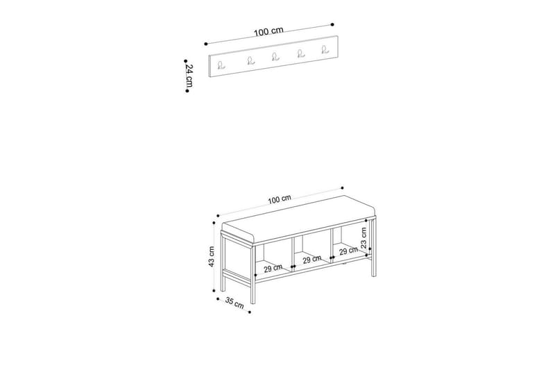 Talric Skoskab 100 cm - Natur - Opbevaring - Skoopbevaring - Skoskab