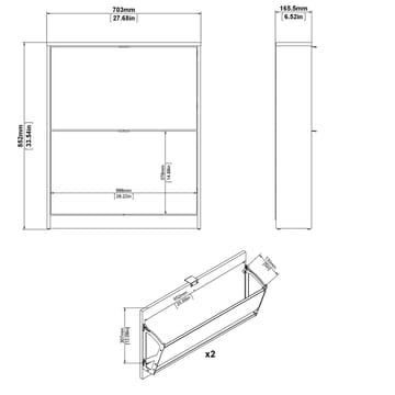 Tenor Skoskab med 2 rum 70x16x85 cm - Opbevaring - Skoopbevaring