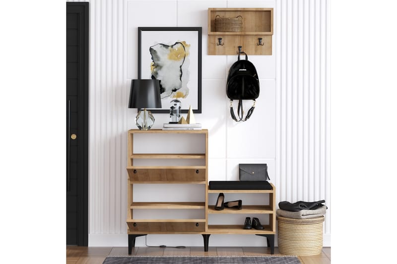 Tervate Skoskab 110x35 cm - Natur - Opbevaring - Skoopbevaring - Skoskab