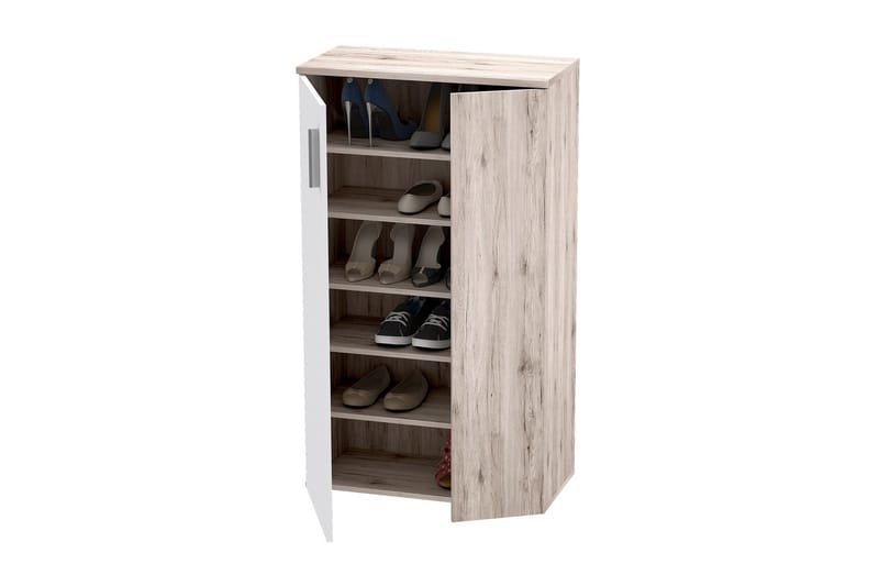 Ticketwood Skoskab 69 cm - Hvid/Brun - Opbevaring - Skoopbevaring - Skoskab