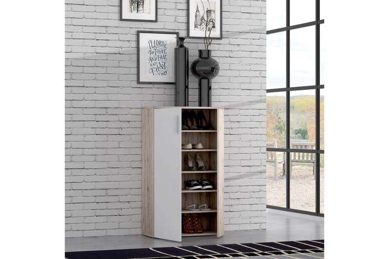 Ticketwood Skoskab 69 cm - Hvid/Brun - Opbevaring - Skoopbevaring