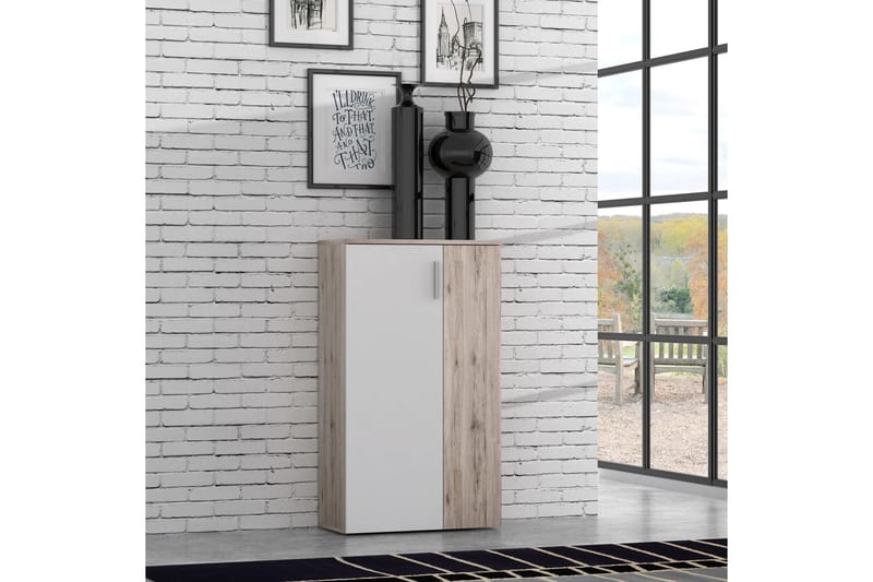 Ticketwood Skoskab 69 cm - Hvid/Brun - Opbevaring - Skoopbevaring