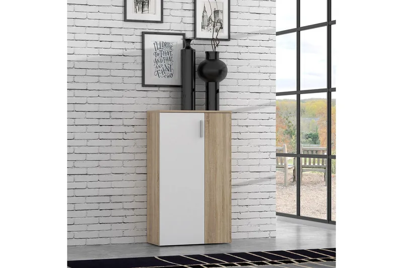 Ticketwood Skoskab 69 cm - Hvid/Brun - Opbevaring - Skoopbevaring