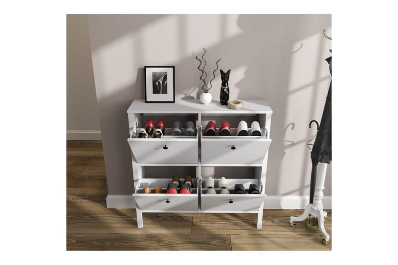 Torval Skoskab 101 cm - Natur/Hvid - Opbevaring - Skoopbevaring - Skoskab