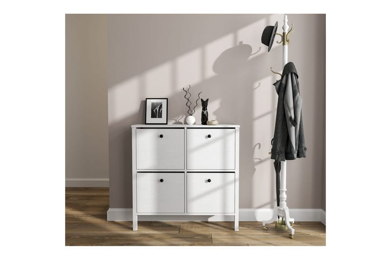 Torval Skoskab 101 cm - Natur/Hvid - Opbevaring - Skoopbevaring - Skoskab