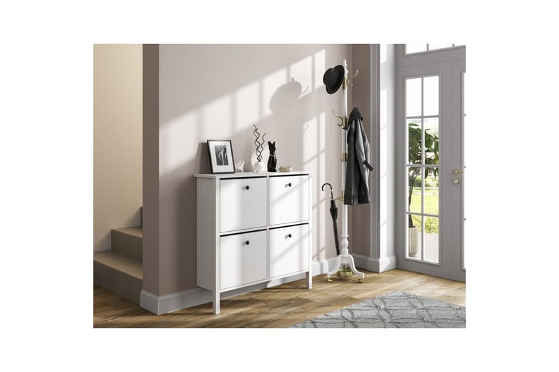 Torval Skoskab 101 cm - Natur/Hvid - Opbevaring - Skoopbevaring - Skoskab