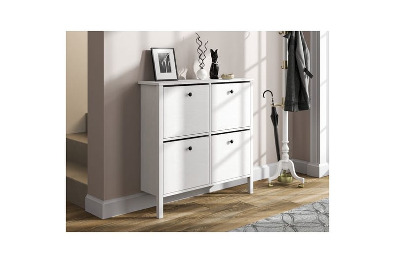 Torval Skoskab 101 cm - Natur/Hvid - Opbevaring - Skoopbevaring - Skoskab