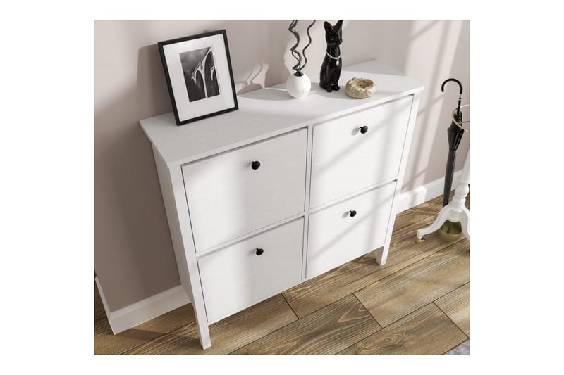 Torval Skoskab 101 cm - Natur/Hvid - Opbevaring - Skoopbevaring - Skoskab