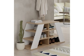 Toya Skoskab 105,5 cm - Eg/Hvid - Opbevaring - Skoopbevaring