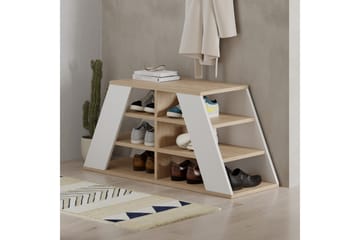 Toya Skoskab 105,5 cm - Eg/Hvid - Opbevaring - Skoopbevaring