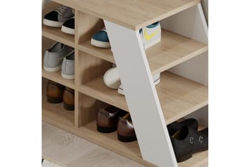 Toya Skoskab 105,5 cm - Eg/Hvid - Opbevaring - Skoopbevaring