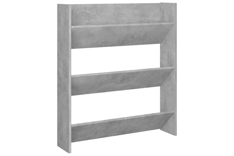 væghængt skoskab 80x18x90 cm spånplade betongrå - Grå - Opbevaring - Skoopbevaring