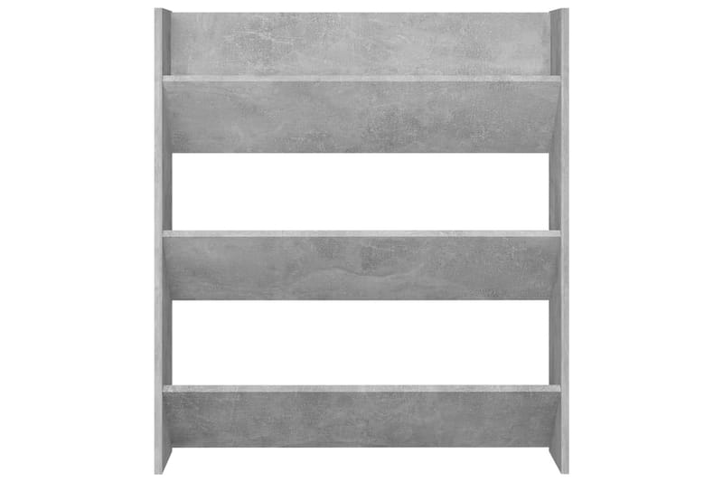 væghængt skoskab 80x18x90 cm spånplade betongrå - Grå - Opbevaring - Skoopbevaring