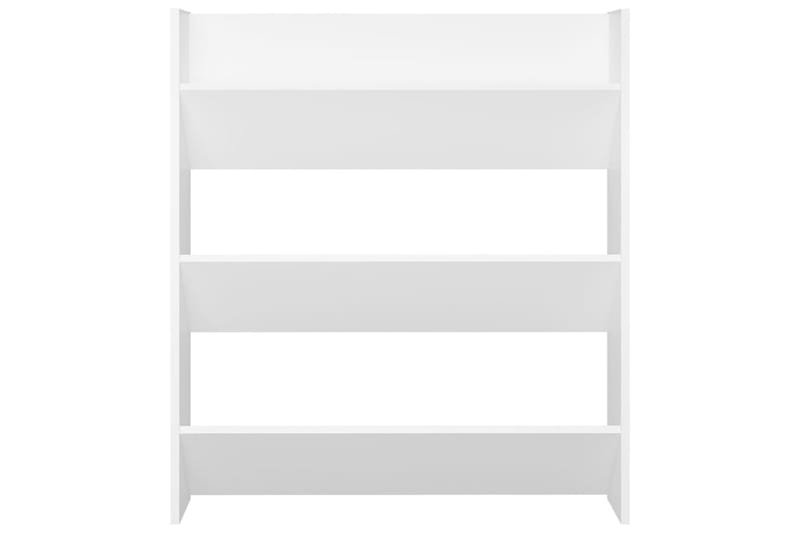 væghængt skoskab 80x18x90 cm spånplade hvid - Hvid - Opbevaring - Skoopbevaring