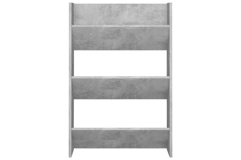 væghængte skoskabe 2 stk. 60x18x90 cm spånplade betongrå - Grå - Opbevaring - Skoopbevaring