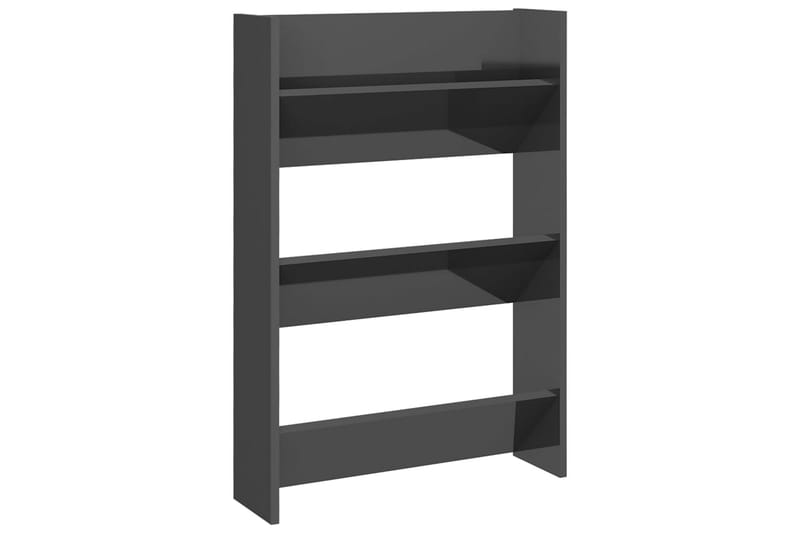 væghængte skoskabe 2 stk. 60x18x90 cm spånplade - Grå - Opbevaring - Skoopbevaring