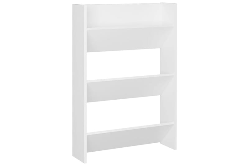 væghængte skoskabe 2 stk. 60x18x90 cm spånplade hvid - Hvid - Opbevaring - Skoopbevaring