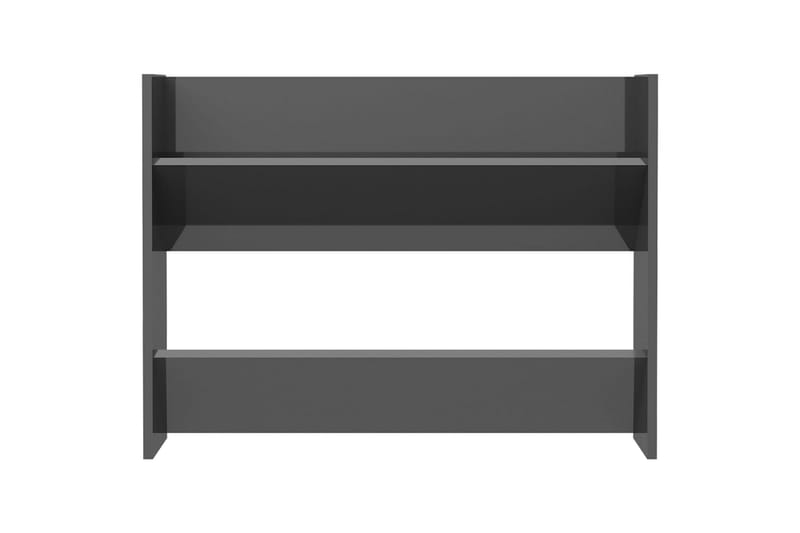 væghængte skoskabe 2 stk. 80x18x60 cm spånplade grå højglans - Grå - Opbevaring - Skoopbevaring