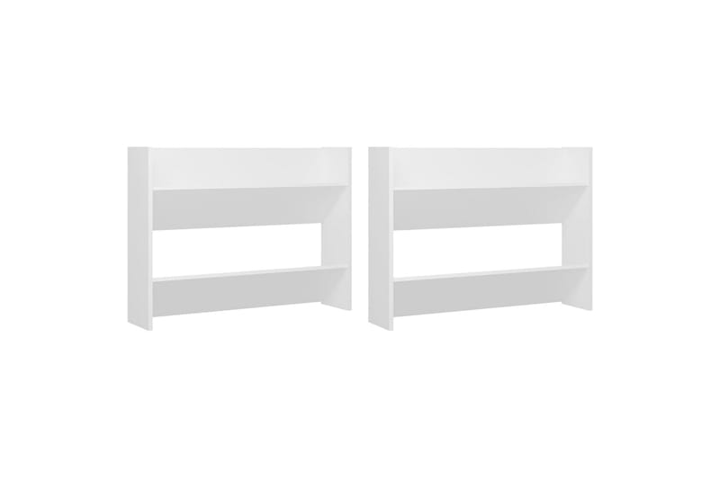 væghængte skoskabe 2 stk. 80x18x60 cm spånplade hvid - Hvid - Opbevaring - Skoopbevaring