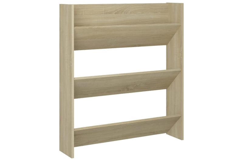 væghængte skoskabe 2 stk. 80x18x90 cm spånplade sonoma-eg - Brun - Opbevaring - Skoopbevaring - Skoskab