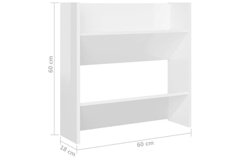 væghængte skoskabe 4 stk. 60x18x60 cm spånplade - Hvid - Opbevaring - Skoopbevaring