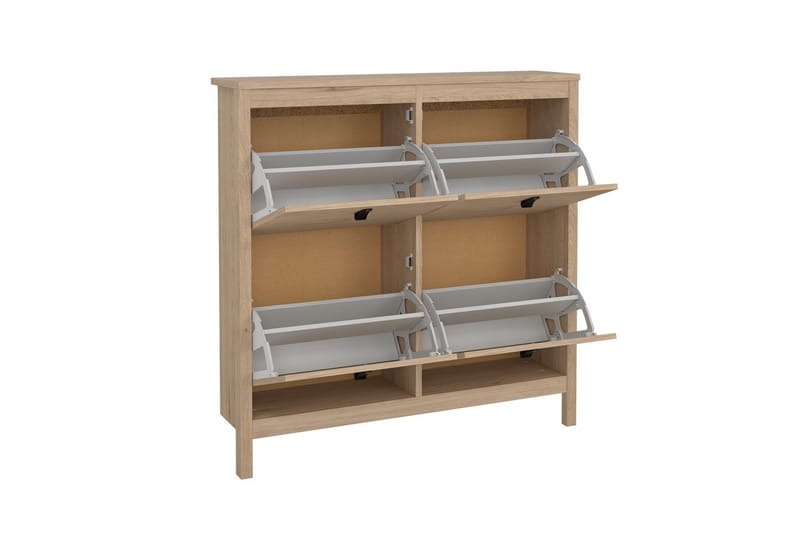 Vallvidera Skoskab 103 cm - Rødfarvet træ - Opbevaring - Skoopbevaring - Skoskab