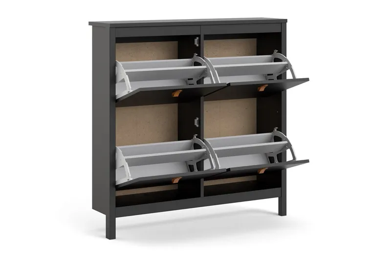 Vallvidera Skoskab 25x102 cm - Sort/Natur - Opbevaring - Skoopbevaring - Skoskab