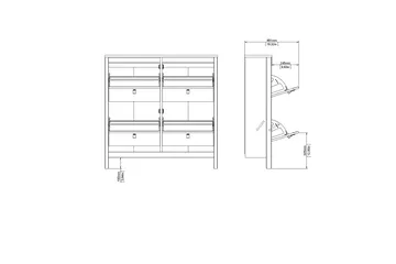 Vallvidera Skoskab 25x102 cm - Sort/Natur - Opbevaring - Skoopbevaring