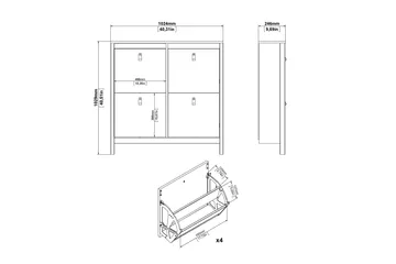 Vallvidera Skoskab 25x102 cm - Sort/Natur - Opbevaring - Skoopbevaring