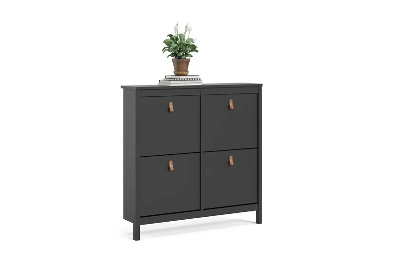 Vallvidera Skoskab 25x102 cm - Sort/Natur - Opbevaring - Skoopbevaring - Skoskab