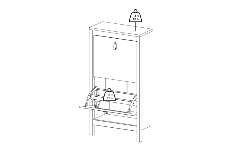 Vallvidera Skoskab 54 cm - Beige - Opbevaring - Skoopbevaring - Skoskab