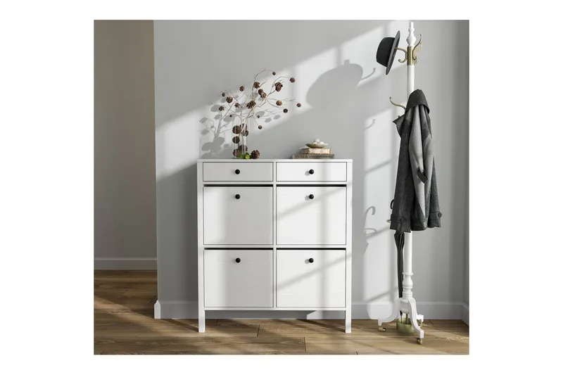 Veylin Skoskab 101 cm - Natur/Hvid - Opbevaring - Skoopbevaring - Skoskab