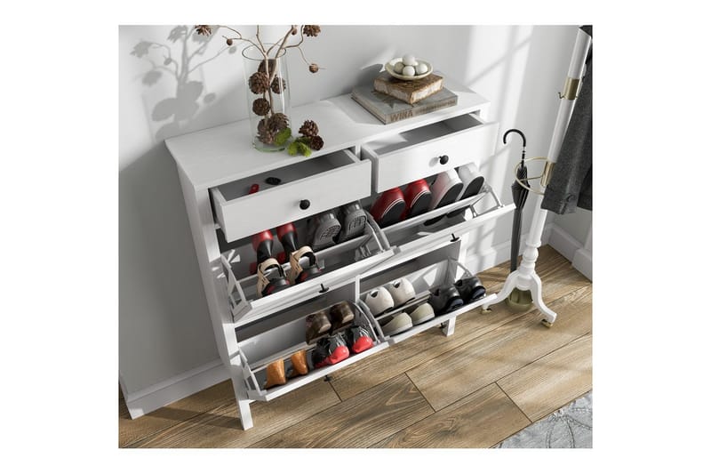 Veylin Skoskab 101 cm - Natur/Hvid - Opbevaring - Skoopbevaring - Skoskab