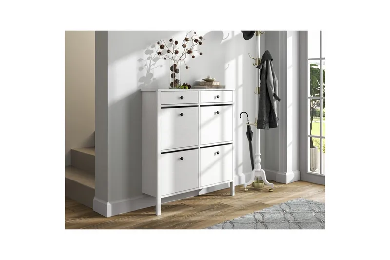 Veylin Skoskab 101 cm - Natur/Hvid - Opbevaring - Skoopbevaring - Skoskab