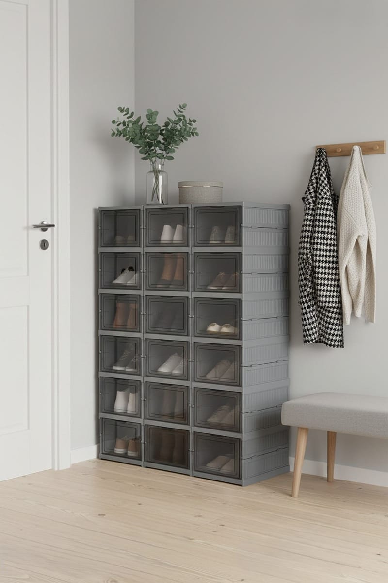 Skoskab Hanah Home Lavine 105 (25,5 x 105 x 34,5 cm) Antracit - Antracit - Opbevaring - Entréopbevaring
