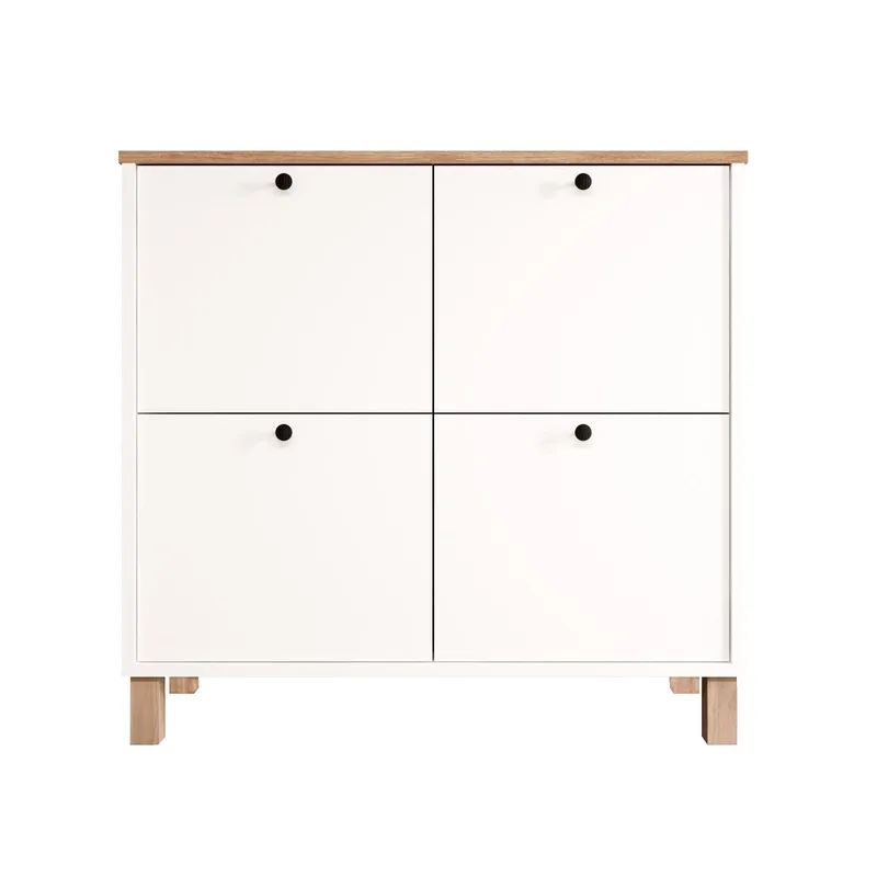 Skoskab Hanah Home Nord (90 x 85,2 x 35 cm) White Oak, Hvid eg