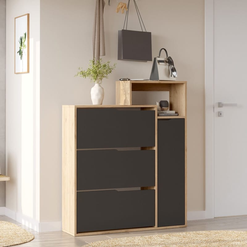 Skoskab Homitis Icono (108 x 130,6 x 30 cm) Eg antracit - Eg og antracit - Opbevaring - Entréopbevaring