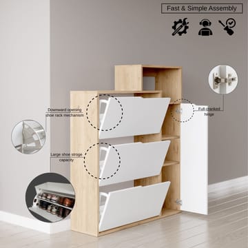 Skoskab Homitis Icono (108 x 130,6 x 30 cm) Eg hvid - Opbevaring - Entréopbevaring