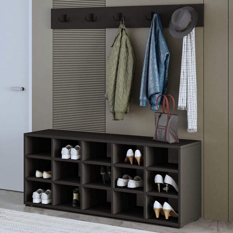 Skoskab Homitis Talu (120 x 51,6 x 29,6 cm) Antracit - Antracit - Opbevaring - Entréopbevaring