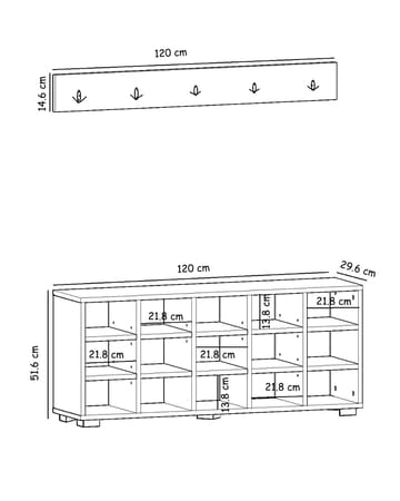 Skoskab Homitis Talu (120 x 51,6 x 29,6 cm) Antracit - Antracit - Opbevaring - Entréopbevaring