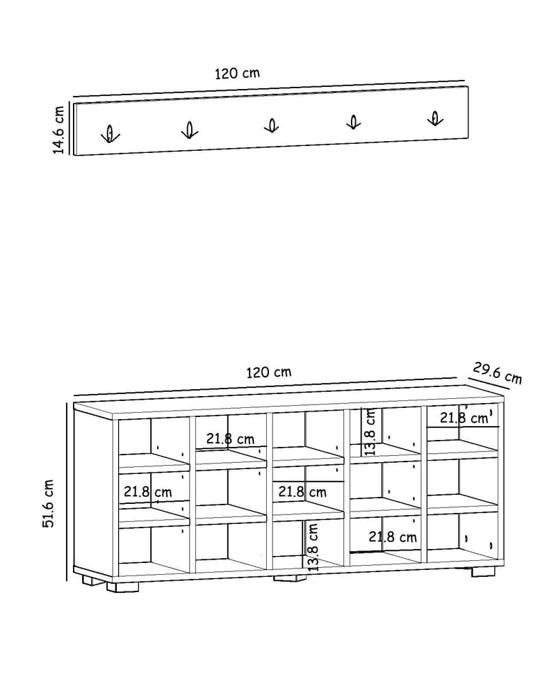 Skoskab Homitis Talu (120 x 51,6 x 29,6 cm) Valnød - Opbevaring - Entréopbevaring