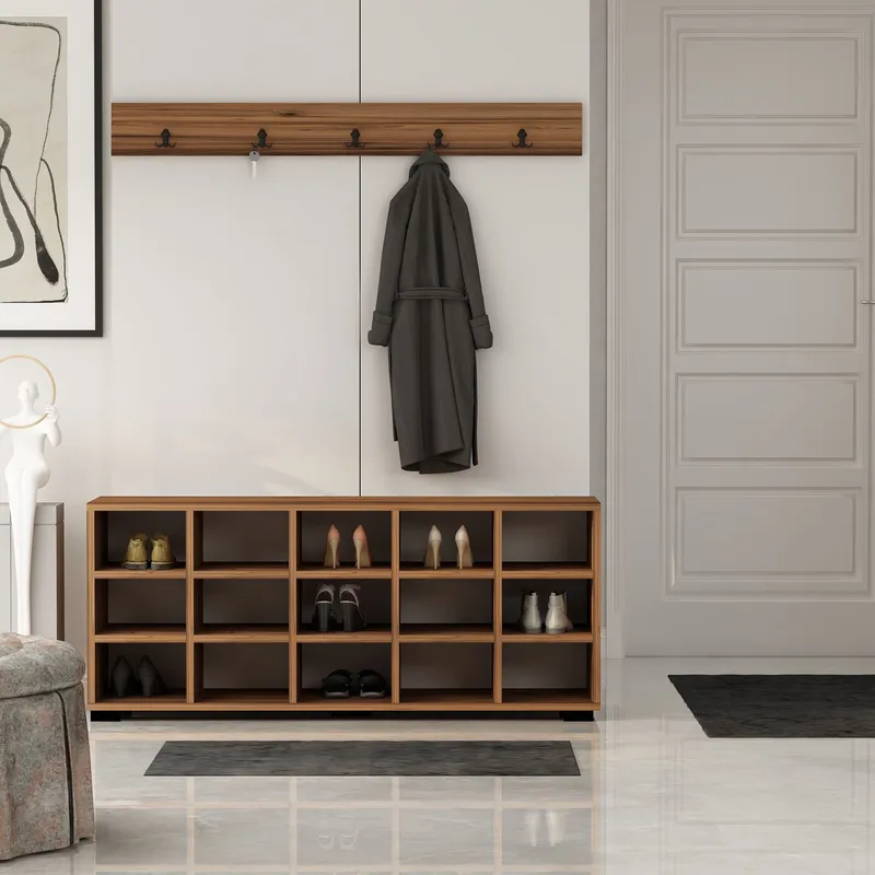 Skoskab Homitis Talu (120 x 51,6 x 29,6 cm) Valnød - Opbevaring - Entréopbevaring