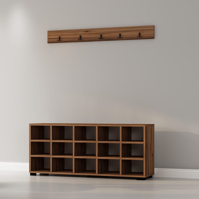 Skoskab Homitis Talu (120 x 51,6 x 29,6 cm) Valnød - Opbevaring - Entréopbevaring