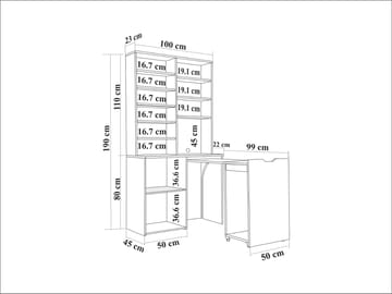 Sofabord Homitis Flexa (100 x 190 x 45 cm) eg creme - Hus & renovering - Køkken & bad - Køkken & bryggers - Køkkenmøbler