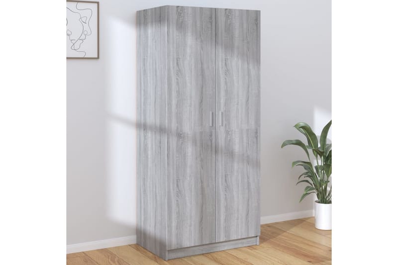 beBasic garderobeskab 80x52x180 cm konstrueret træ grå sonoma-eg - GrÃ¥ - Knagerækker