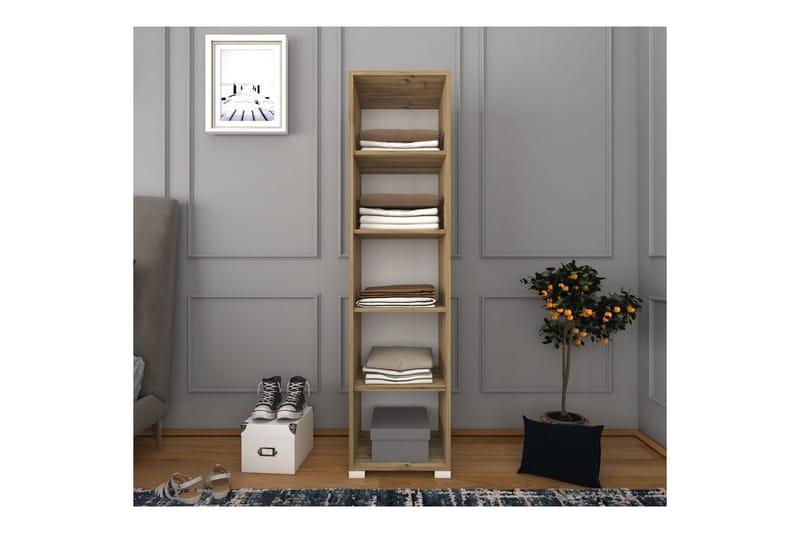 Garderobe Doranstead Lys Valnød / Hvid - Hvid/Lysfarvet træ - Opbevaring - Tøjopbevaring - Garderobeskabe